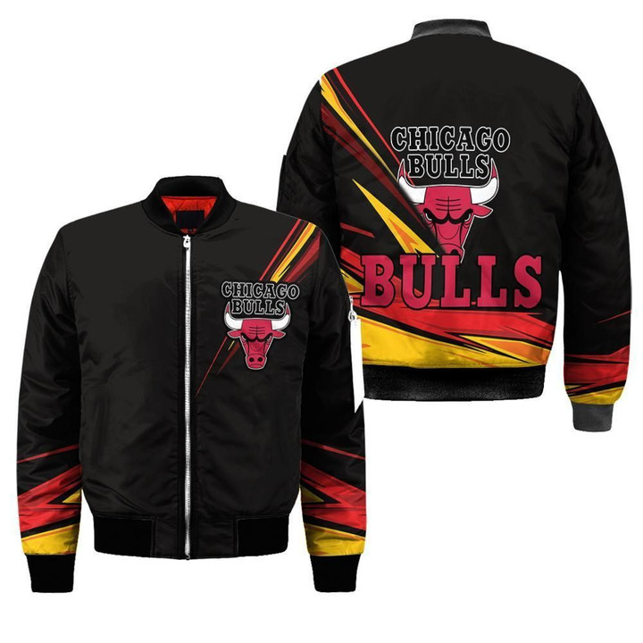 Chicago Bulls Black 3d Printed Unisex Bomber Jacket