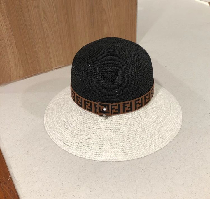 Fendi Reversible Ff Motif In Ribbon Bucket Hat In Black