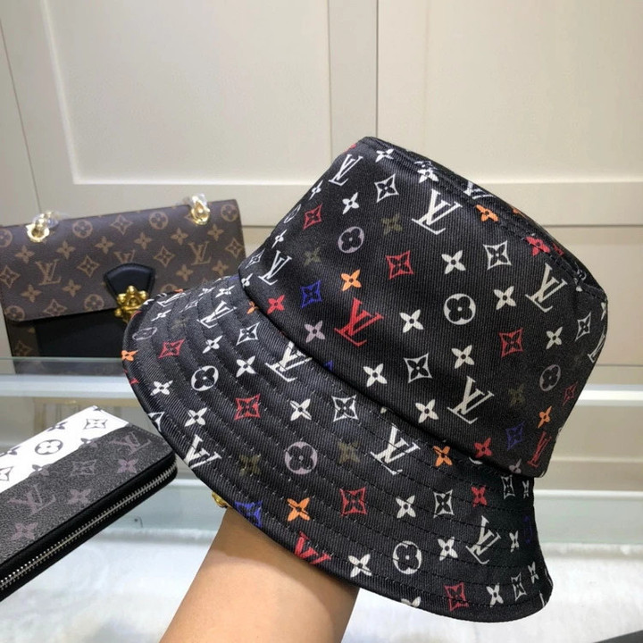 Louis Vuitton Multicolor Monogram Black Bucket Hat