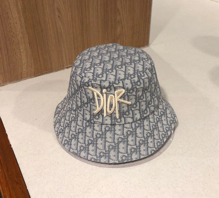 Dior And Shawn Oblique Bucket Hat In Grey