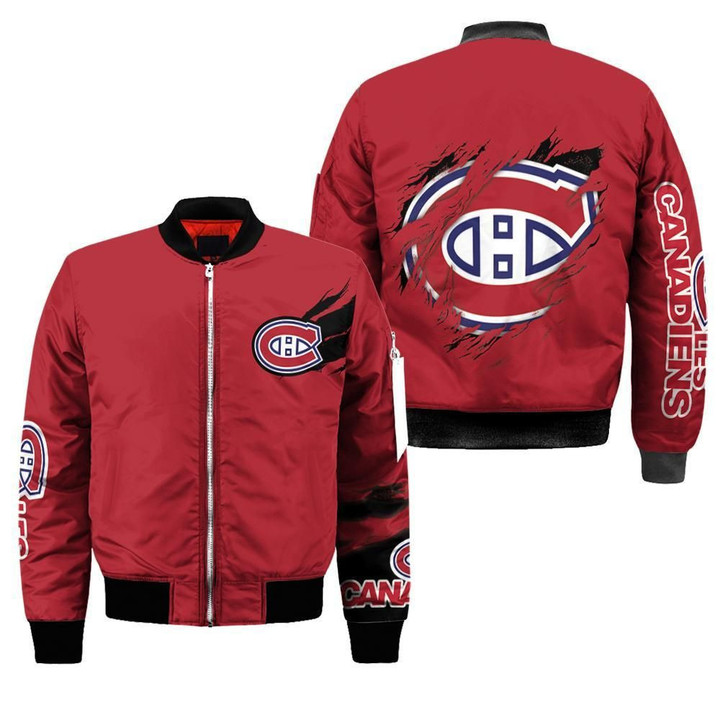 Montral Canadiens Scratch 3d Printed Unisex Bomber Jacket