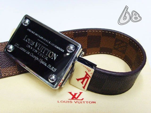 Louis Vuitton Damier Graphite Canvas And Damier Ebene Reversible Belt With Louis Luitton "inventeur" Plaque Buckle