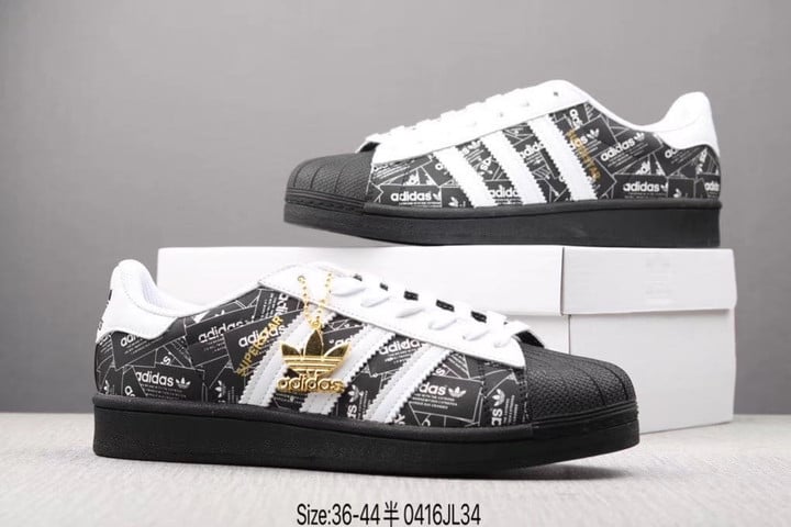 Adidas Superstar 'All Over Print - Black' Sneakers/Shoes