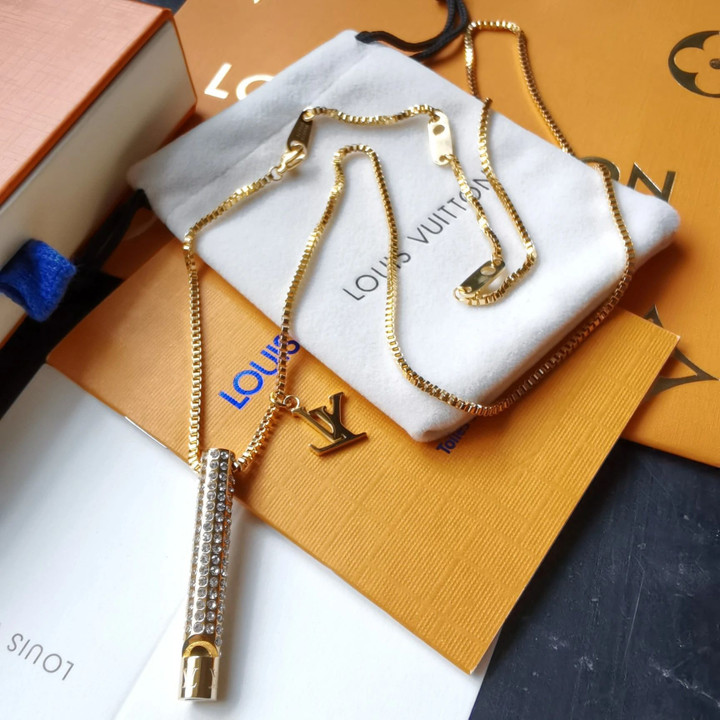 Louis Vuitton Lv Gold Whistle Chain Pendant Necklace