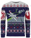 X-Wing V Tie Fighter Merry Christmas Star War Xmas Gift Darth Vader Baby Yoda Stormtrooper Ugly Sweater