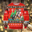 Halloween Horror Movie Characters Freddy Jason Voorhees Michael Myers Chucky Merry Christmas Xmas Tree Xmas Gift Ugly Sweater
