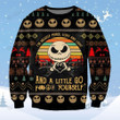 A Little Go F Yourself Jack Skellington The Nightmare Before Christmas Halloween Movie Merry Christmas Xmas Tree Xmas Gift Ugly Sweater