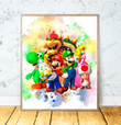 The Super Mario Bros Movie Mushroom Kingdom Mario Luigi Bowser Princess Peach Wall Art Print Poster