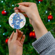 80s Inspired Care Bears Merry Christmas Holiday Christmas Tree Xmas Gift Santa Claus Ceramic Circle Ornament