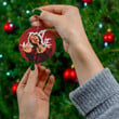 Post Malone Merry Christmas Holiday Christmas Tree Xmas Gift Santa Claus Ceramic Circle Ornament
