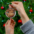 80s Inspired ET Extra Terrestrial Alien Merry Christmas Holiday Christmas Tree Xmas Gift Santa Claus Ceramic Circle Ornament