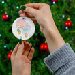 80s Inspired Care Bears Cartoon Merry Christmas Holiday Christmas Tree Xmas Gift Santa Claus Ceramic Circle Ornament