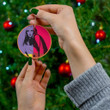 Britney Spears Merry Christmas Holiday Christmas Tree Xmas Gift Santa Claus Ceramic Circle Ornament
