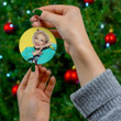 Betty White - Rose Nylund The Golden Girls Merry Christmas Holiday Christmas Tree Xmas Gift Santa Claus Ceramic Circle Ornament