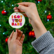 Cher Goddness Of Pop Merry Christmas Holiday Christmas Tree Xmas Gift Santa Claus Ceramic Circle Ornament