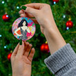 Katy Perry Merry Christmas Holiday Christmas Tree Xmas Gift Santa Claus Ceramic Circle Ornament