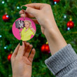 Betty White - Rose Nylund The Golden Girls Merry Christmas Holiday Christmas Tree Xmas Gift Santa Claus Ceramic Circle Ornament