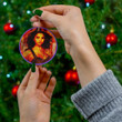 Selena Gomez Merry Christmas Holiday Christmas Tree Xmas Gift Santa Claus Ceramic Circle Ornament