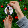 Selena Quintanilla Merry Christmas Holiday Christmas Tree Xmas Gift Santa Claus Ceramic Circle Ornament