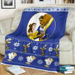 Beauty And The Beast Merry Christmas Ugly Sweater Pattern Cozy Fleece Blanket Sherpa Blanket