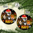 Jack Skellington Kiss Band Kiss Rock music Band Merry Christmas Happy Xmas Gift Xmas Tree Ceramic Circle Ornament