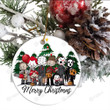 Michael Myers Freddy Jason Chucky Horror Movie Characters Merry Christmas Happy Xmas Gift Xmas Tree Ceramic Circle Ornament