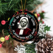 Michael Myers Halloween Movie 2022 Merry Christmas Happy Xmas Gift Xmas Tree Ceramic Circle Ornament