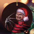 Horror Movie Villain Santa Freddy Krueger A Nightmare On Elm Street Merry Christmas Happy Xmas Gift Xmas Tree Ceramic Circle Ornament