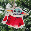 Baby Yoda The Mandalorian Grogu Star Wars Merry Christmas Happy Xmas Gift Xmas Tree Wooden/Acrylic Ornament