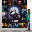 Custom Name Halloween Horror Movie 2022 Michael Myers Merry Christmas Xmas Gift Premium Quilt Blanket Size Throw, Twin, Queen, King, Super King
