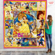 Custom Name Beauty and the Beast Merry Christmas Xmas Gift Premium Quilt Blanket Size Throw, Twin, Queen, King, Super King