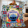 Custom Name Lilo and Stitch Merry Christmas Xmas Gift Premium Quilt Blanket Size Throw, Twin, Queen, King, Super King