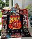 Kiss Rock Band Kiss Band Album Cover Merry Christmas Xmas Gift Premium Quilt Blanket Size Throw, Twin, Queen, King, Super King