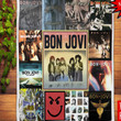 Bon Jovi Album Cover Bon Jovi Rock Band Merry Christmas Xmas Gift Premium Quilt Blanket Size Throw, Twin, Queen, King, Super King