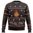 May All Your Bacon Burn Howl's Moving Castle Merry Christmas Studio Ghibli Xmas Gift Xmas Tree Ugly Sweater