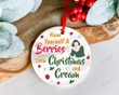 Berries And Cream Little Lad Merry Christmas Xmas Gift Xmas Tree Ceramic Circle Ornament