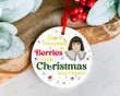 Berries And Cream Little Lad Merry Christmas Xmas Gift Xmas Tree Ceramic Circle Ornament