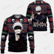 otakuplan Satoru Gojo Ugly Christmas Sweater Jujutsu Kaisen Hoodie Shirt Ugly Sweater