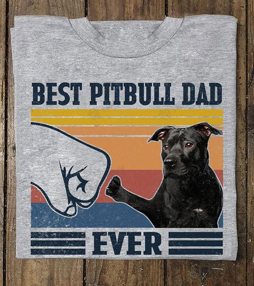 Pitbull Lover Best Pitbull Dad Ever Dog Lover Vintage Graphic Unisex T Shirt, Sweatshirt, Hoodie Size S - 5XL