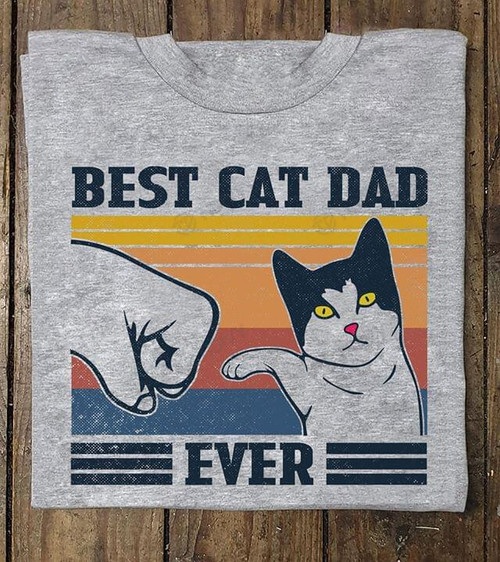 Cat Lover Best Cat Dad Ever Vintage Graphic Unisex T Shirt, Sweatshirt, Hoodie Size S - 5XL