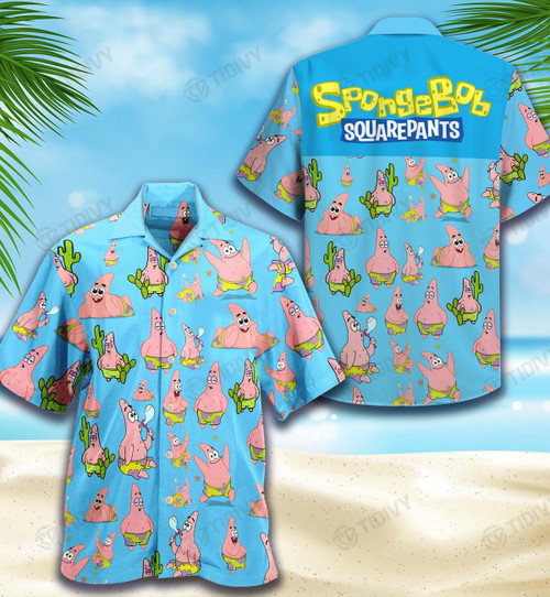 Spongebob Patrick Star All Over Printed Hawaiian Shirt Size S - 5XL