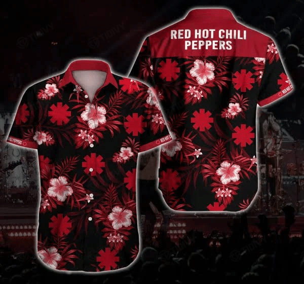 Red Hot Chili Peppers Hawaiian Aloha Summer Tropical Flower Pattern RHCP Rock Band Hawaiian Hawaiian Shirt All Over Printed