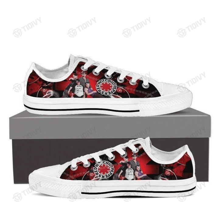 Red Hot Chili Peppers Members Logo RHCP Rock Band Low Top Canvas Shoes