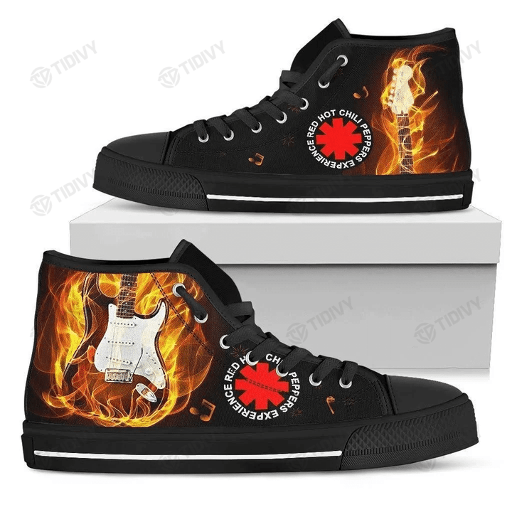 Red Hot Chili Peppers Guitar Red Hot Chili Peppers Members Logo RHCP Rock Band Unisex High Top Canvas Shoes