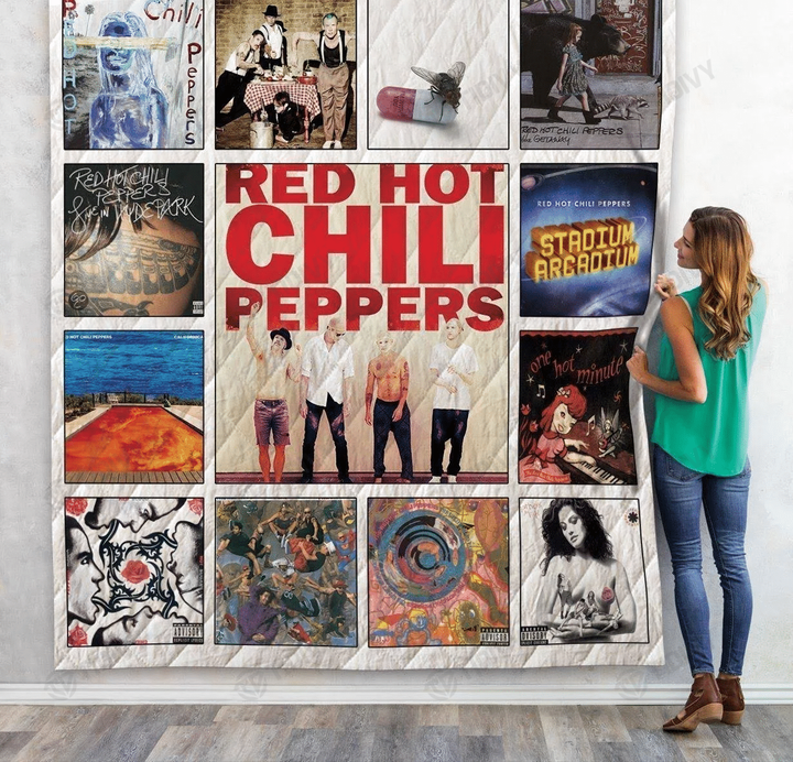 Red Hot Chili Peppers Album Covers RHCP Rock Band Premium Quilt Blanket Size Throw, Twin, Queen, King, Super King