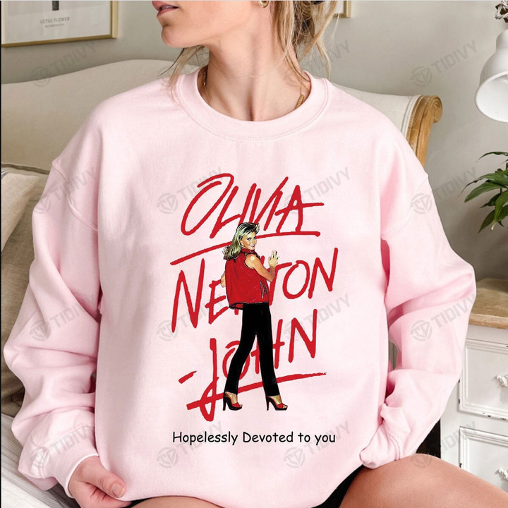 Rip Olivia Newton-John 1948-2022 Grease Sandy Movie Hopelessly Devoted To You Graphic Unisex T Shirt, Sweatshirt, Hoodie Size S - 5XL