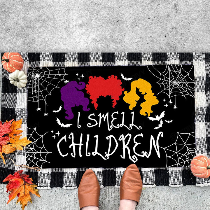 I Smell Children Halloween Classic Movie Hocus Pocus Witchy Sanderson Sister Doormat