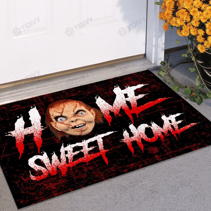 Home Sweet Home Chucky Halloween Horror Movies Character Child Play Doormat