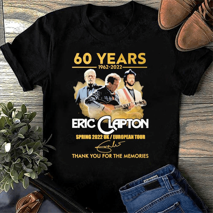 Eric Clapton 60 Years 1962 2022 Spring 2022 UK European Tour Eric Clapton Tour 2022 Graphic Unisex T Shirt, Sweatshirt, Hoodie Size S - 5XL