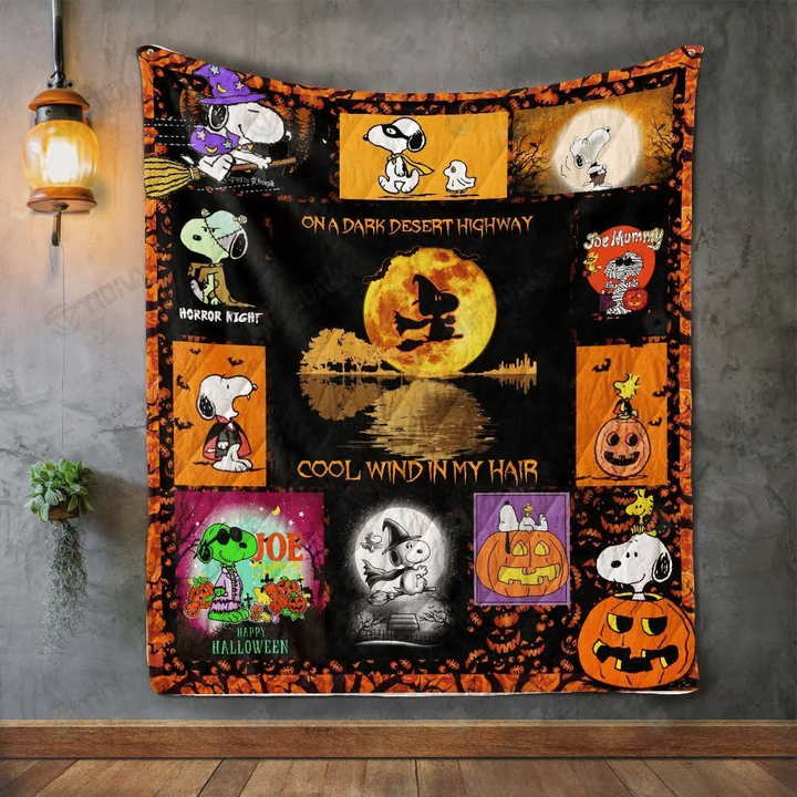 Snoopy The Peanuts Halloween It's the Great Pumpkin Charlie Brown Peanuts Woodstock Premium Quilt Blanket Size Throw, Twin, Queen, King, Super King